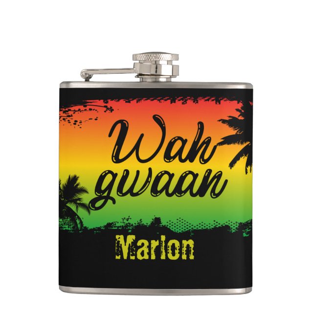 Flasques Wah Gwan Jamaïcain Rasta Réggae Lover (Devant)