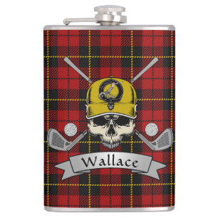 Flasques Wallace Badge & Tartan personnalisé Skull Golf