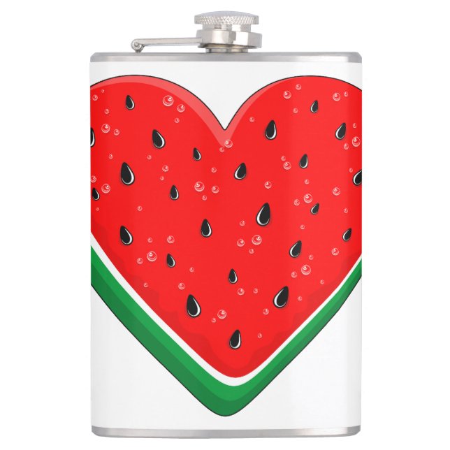 Flasques Watermelon Heart Valentine's Day Free Palestine (Devant)