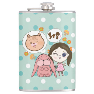 Flasques wee wee et ses amis - chat et lapin