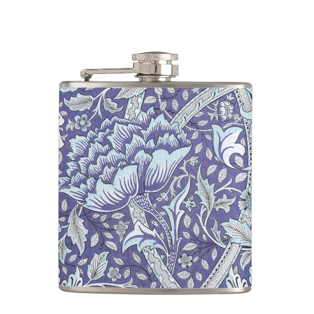 Flasques William Morris Windrush Motif Bleu Floral (Devant)