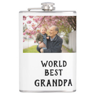 Flasques World best Grandpa photo name father's day grandpa