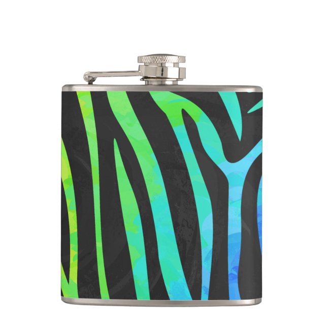 Flasques Zebra Black et Rainbow Print (Devant)