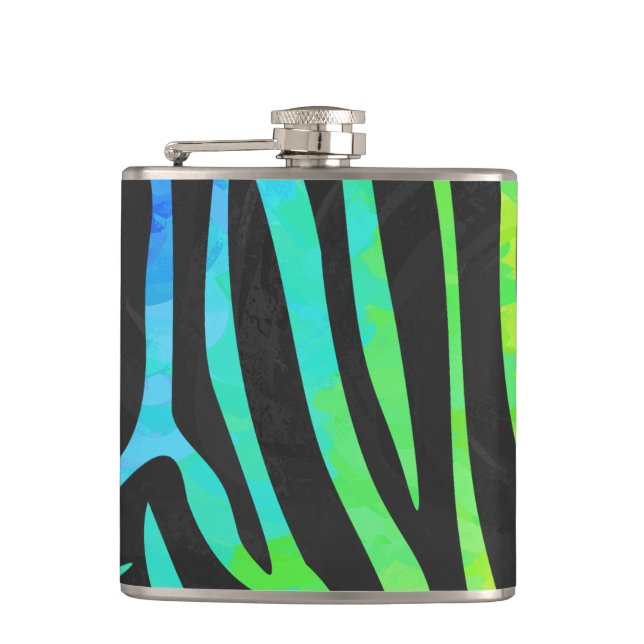 Flasques Zebra Black et Rainbow Print (Devant)
