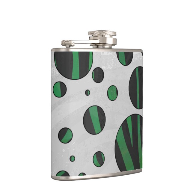 Flasques Zebra noir et vert Polka point (Droite)