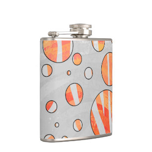 Flasques Zebra Orange et White Polka Dot