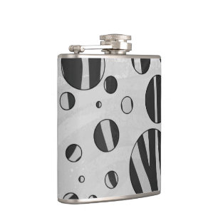 Flasques Zebra Polka point noir et gris clair
