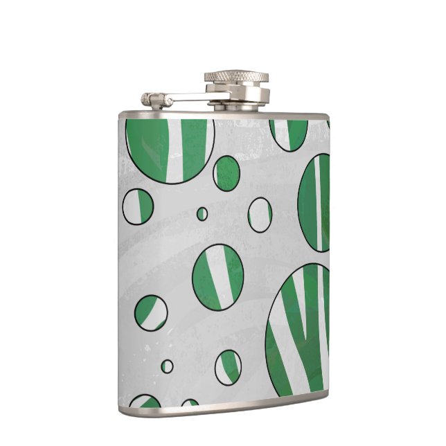Flasques Zèbre vert et pois blanc (Droite)