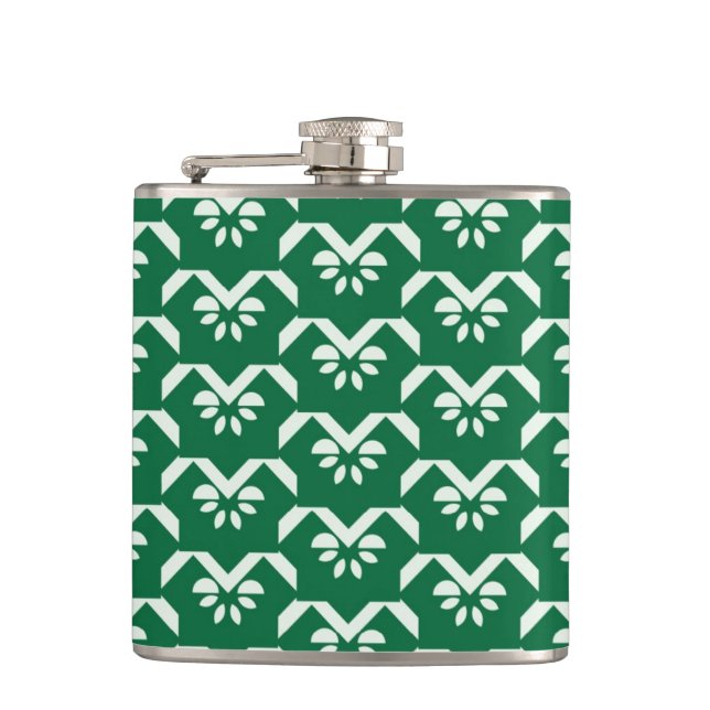 Flasques Zigzag floral vert (Devant)