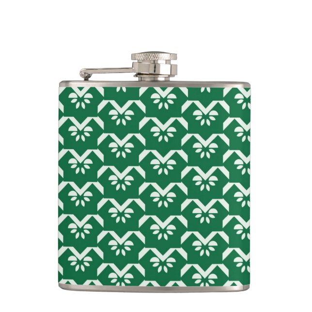Flasques Zigzag floral vert (Devant)