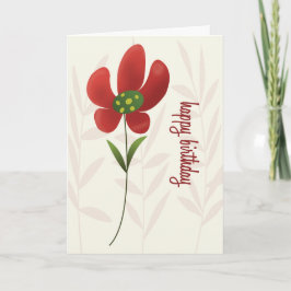 Flat Art Solo Flower Birthday Card Karte