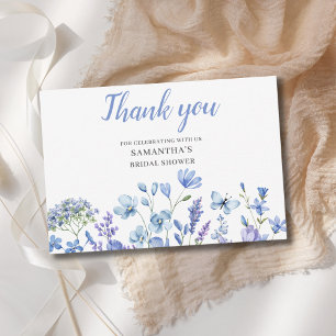 Flat Blue Wildblume Brautparty Vielen Dank Karte