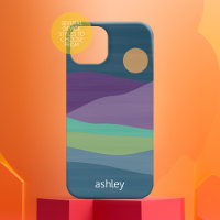 Flat Boho Abstrakte Landschaft Sonnenuntergang und