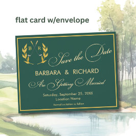 FLAT CARD Golf-Monogramm Hochzeit Save the Date