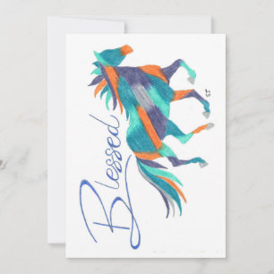 Flat Card Türkis Gesegnetes Pferd von Sherry Jarvi Dankeskarte