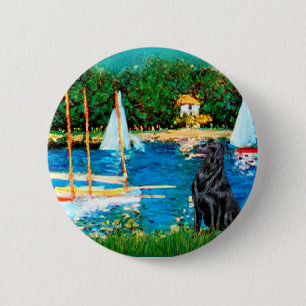 Flat Coated Retriever 1 - Segelboote Button