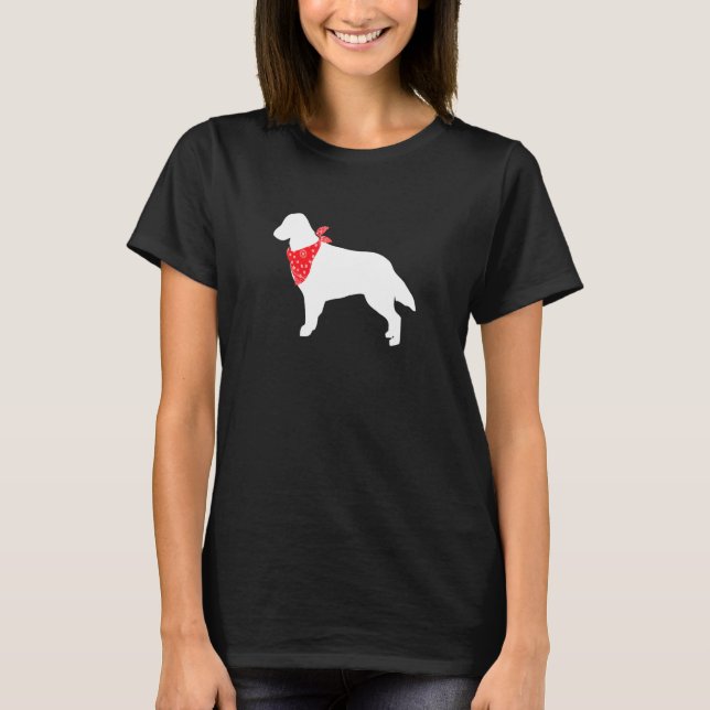 Flat Coated Retriever Dog Wear Red Bandana T-Shirt (Vorderseite)