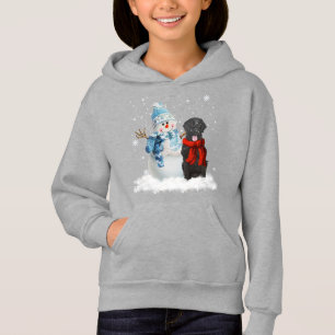 Flat Coated Retriever Dog Weihnachtsschneemann Chr Hoodie