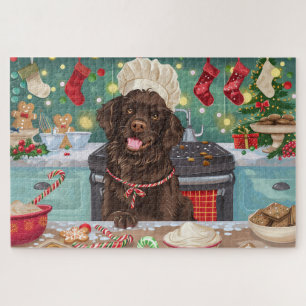 Flat-Coated Retriever Weihnachtsbäckerei: Weihnach
