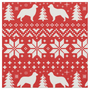 Flat Coating Retriever Silhouetten Weihnachten Wei Stoff