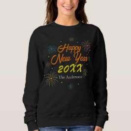 Flat Colorful Happy New Year Celebration Sweatshirt