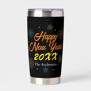 Flat Colorful Silvester Party Thermobecher