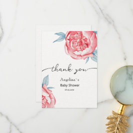Flat Dankeschön an Ihre Baby Duschkarten Blume Dankeskarte