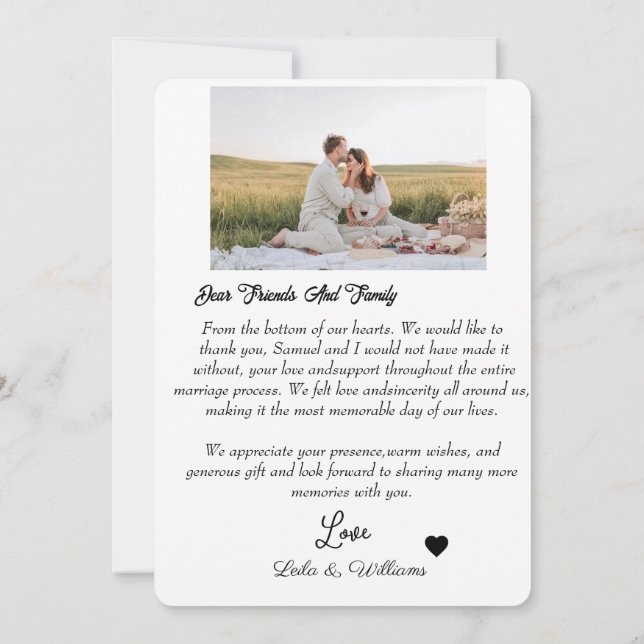 Flat Dankeschön-Karte Dankeskarte (Rückseite)