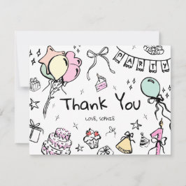 Flat Dankycard, Hand gezogen Dankeskarte