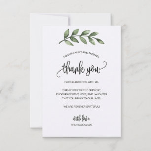 Flat Dankycard mit leafwork Dankeskarte