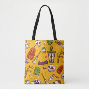 Flat Design Muster Halloween Thema Hintergrund Tasche