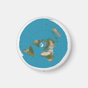 Flat Earth AE Azimuthal Äquidistant Map Magnet