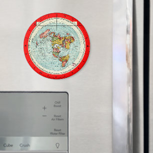 Flat Earth Azimuthal Projection Map Magnet