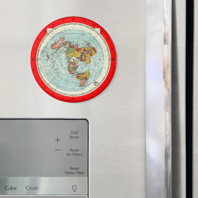 Flat Earth Azimuthal Projektionsdiagramm Magnet (In Situ (Kühlschrank))