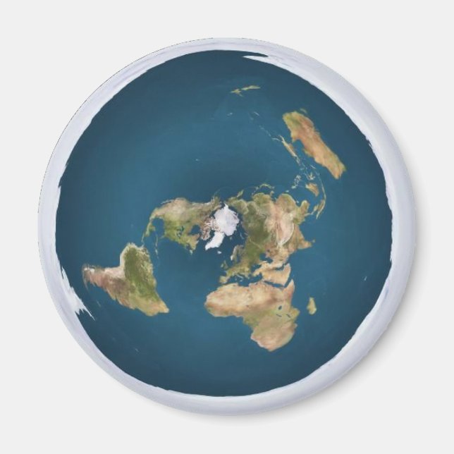 Flat Earth Azimuthal Projektionsdiagramm Magnet (Vorne)