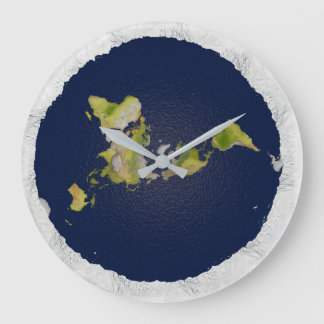 Flat Earth Clock Große Wanduhr