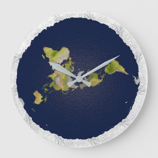 Flat Earth Clock Große Wanduhr (Vorderseite)