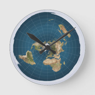 FLat Earth Clock Runde Wanduhr