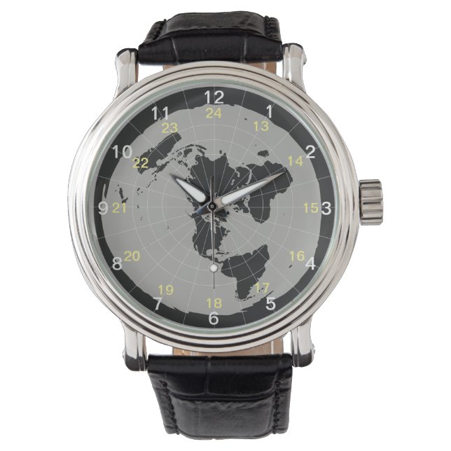 Flat Earth Design Watch Armbanduhr (Vorderseite)