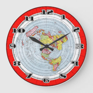 Flat Earth Gleasons New Standard Map of the World Große Wanduhr