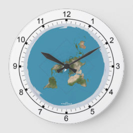 Flat Earth Large Wall Clock Große Wanduhr