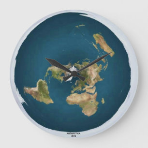 Flat Earth Large Wall Clock Große Wanduhr