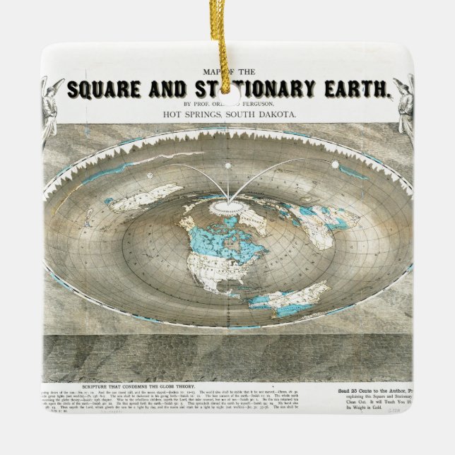Flat Earth Map Keramikornament (Vorderseite)