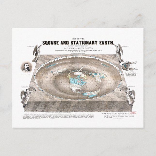 Flat Earth Map Postkarte (Vorderseite)