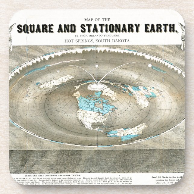 Flat Earth Map Untersetzer (Vorderseite)