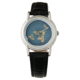 Flat Earth Map von US Geological Survey Armbanduhr