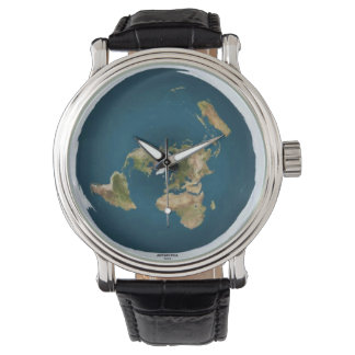 Flat Earth Map Wrist Watch Armbanduhr