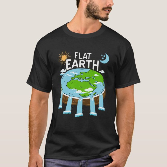 FLAT Earth Retro Flat Earther Designs Present T-Shirt (Vorderseite)