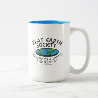 Flat Earth Society-Mitglieder auf der ganzen Welt Zweifarbige Tasse