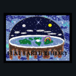 Flat Earth Theory Pop Art Poster<br><div class="desc">Colorful,  digital hand-painted,  pop art design flat earth theory poster wall art.  The perfect gift for flat earth believers.</div>